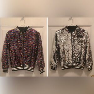 Reversible Sequin Bomber Jacket